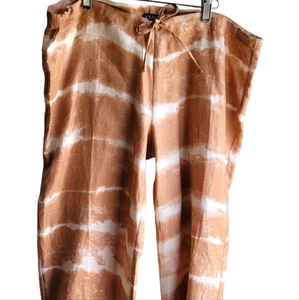 Beachy tye Dye pants boho drawstring‎ linen
